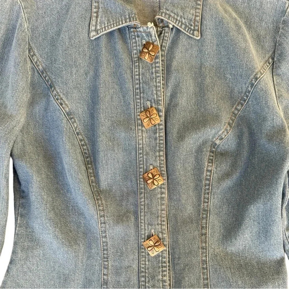 Vintage Hairston Roberson Western Denim Shirt womens size small - Picture 4 of 12